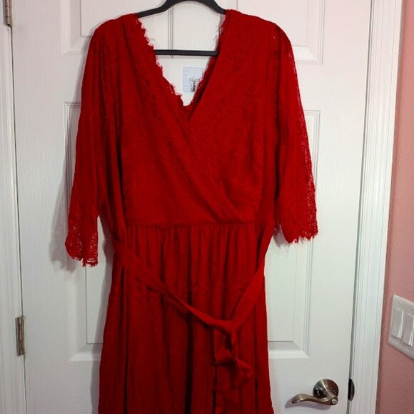 Lane Bryant red lace dress size 24 - Picture 1 of 3